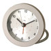 Diecast Round Travel Alarm Clock in Silver