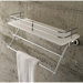 White Plexiglass Shelf with Rail and Towel Rack