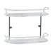 Two-Level Shelf Unit with Railings and Chrome Mounting