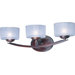 Milton Three Light Bath Vanity with Sweeping Arm in Oil Rubbed Bronze