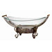 Urban Trends Round Metallic Structure Glass Bowl Metal Stand