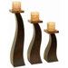Metro Wood Candlesticks (Set of 3)