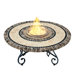 VioFlame Marble Top Fire Pit Table with Ethanol Burner