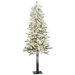Flocked Alpine 4' Artificial Christmas Tree with Clear Lights