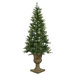 Oneco Pine 6.5' Half Potted Artificial Christmas Tree with Clear Lights