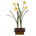 Floral Artificial Potted Daffodils in White and Yellow