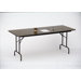 Melamine Top Folding Table in Walnut Finish