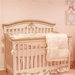 Petit Ange Built to Grow Crib in Beige with Real Gold Leaf