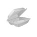 3-Compartment Foam Hinged Container 100/Bag in White