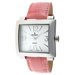 Women's Watch with Pink Leather Strap in Silver Tone