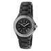 Women's Ceramic Swarovski Crystal Dial Watch in Black with Silver Tone Hands
