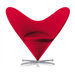 Heart Cone Side Chair by Verner Panton