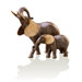 Elephant Mama and Baby Sculpture