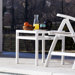 Victor Side Table in White with Aluminum Top