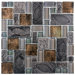 Eden 11-3/4" x 11-3/4" Glass and Stone Versailles Mosaic in Walnut