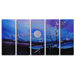Hand Painted "Moonlit Pond" 5-Piece Canvas Art Set