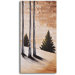 Hand Painted "Fir Tree on Snow" Oil Canvas Art