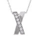 Sterling Essentials Sterling Silver Necklace with Classic X Cubic Zirconia Pendant