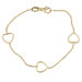 Caribe Gold 14k Gold over Silver 7 inches Heart Station Bracelet