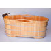 61" Free Standing Oak Wood Bath with Cushion Headrest