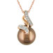 Pink Gold Round Shaped Chocolate Pearl Fashion Pendant
