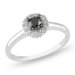 Sterling Silver Round Cut Diamond Engagement Ring