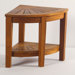 Spa Teak Corner Shower Stool with Shelf