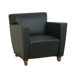 Leather Lounge Chair with Wood Legs