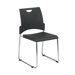 Sled Base Stack Chair with Plastic Seat and Back, Black, 4 Pack