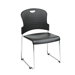 Burgundy Stack Chair with Sled Base with Plastic Seat and Back, Black, 4 Pack