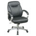 Back Leather Faux DeluxeOffice Chair with Coated Frame and Padded Arms