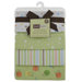 Just Born Flannel Receiving Blankets with Neutral Dot, Stripe, Sage