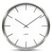 One Wall Clock with White Index Dial in Stainless Steel