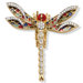 Goldtone Crystal Dragonfly Pin