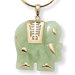 14k Gold Jade Elephant Pendant