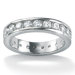 Platinum/Silver Cubic Zirconia Round Eternity Ring