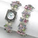 Silvertone 2 Piece Watch and Bracelet Set