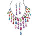 Silvertone Crystal Necklace and Earrings Set