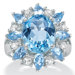 Sterling Silver Blue/White Topaz Ring