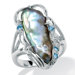 Sterling Silver Peacock Biwa Pearl Ring