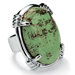 Silvertone Oval-Shaped Turquoise Ring