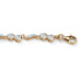 18k Gold/Silver Diamond Heart and Wings Anklet