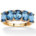 18k Gold/Silver Oval-Cut London Blue Topaz Ring