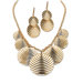 Goldtone Multi Disk Rolo Link Jewelry Set