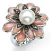 Sterling Silver Cultured Pearl Marcasite Ring