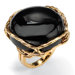 Gold Plated Onyx Cabochon Ring