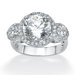 Platinum/Silver Round Cubic Zirconia Anniversary Ring
