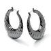 Black Ruthenium Hammered-Style Hoop Earrings