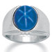 Men's Brass Oval Multi Lucite Simulated Lindy Star Ring