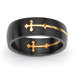 Stainless Steel Black ION Plating Cross Wedding Band